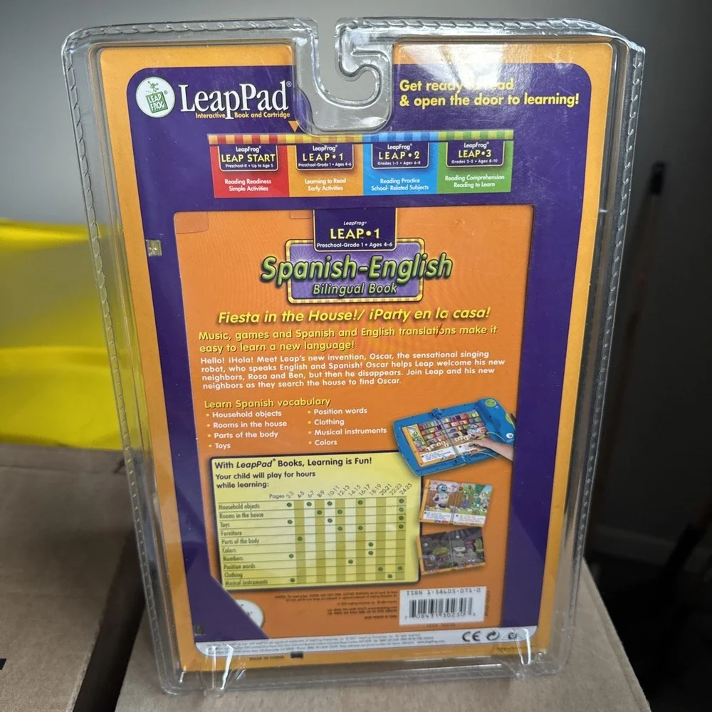 LeapPad Fiesta In The House Spanish English Bilingual Book & Cartridge‎ Game